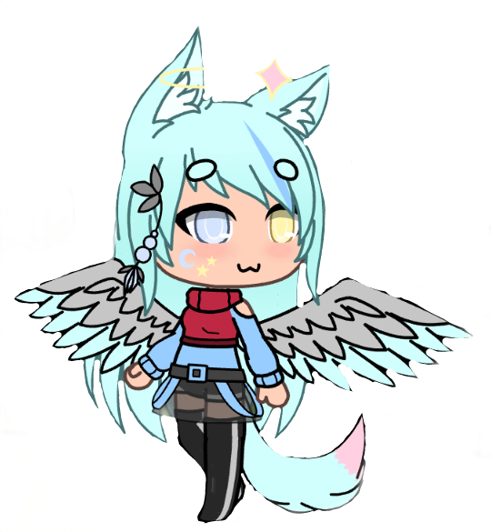 gatcha gatchalife fox wings girl sticker by @foxnotfound_alt