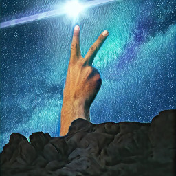hand sky mountain star freetoedit ircpeacesign peacesign