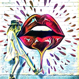 lips girl painting wallpainting red freetoedit srcinacircle inacircle