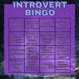 freetoedit remixit new game blossomgames template bored blossom aboutme quiz bingo introvert introvertbingo anxious shy quiet daydreamer