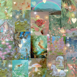 fairy magic magical indie pastel garden aesthetic aesthicvibes collage