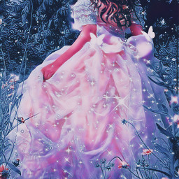 freetoedit girl dress sparkles glitter butterflies rosegold flowers pretty brunnette outside interesting