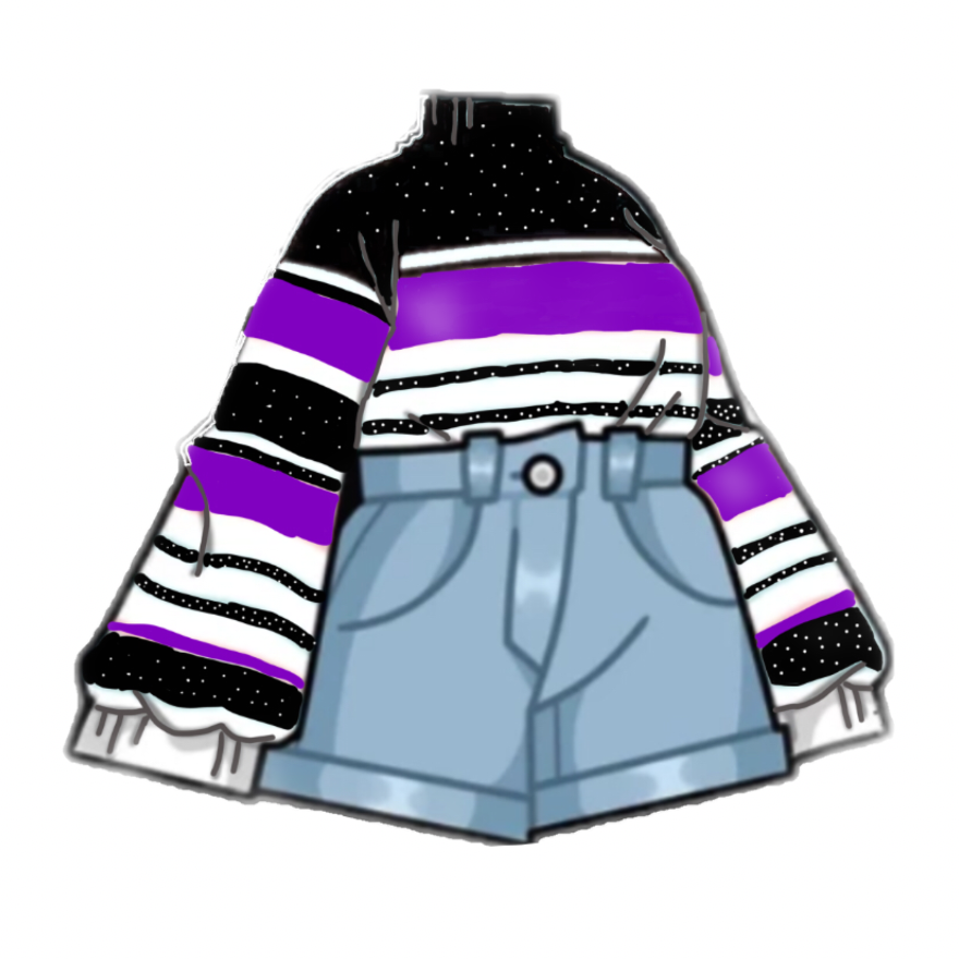 gacha clothes black purple white shirt sticker by @juxixdim