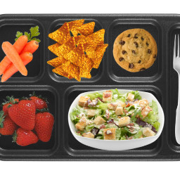 freetoedit schoollunch carrots chips salad cookies fork lunch food yumyum