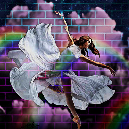 mecreate rainbow woman dancer clouds freetoedit srcundertherainbow undertherainbow
