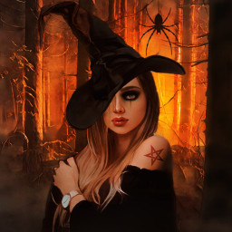 halloween witchy witchgirl portrait picsarteffects imagination fantasy magical digitalart myedit madewithpicsart heypicsart makeawesome beautiful picsartefects happyhalloween freetoedit