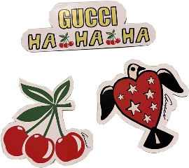 freetoedit guccihahaha gucci harrystyles cherries stickers stickercutouts cutouts redaesthetic red dove heart kidcore