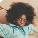 Curly hair giri selfie