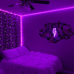 freetoedit bedroom purple led vu_stickerz