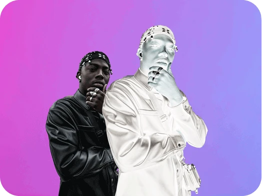 rapper style art with vibrant colors and extra dramatic photo effect