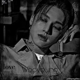 blackandwhite black white jungwooyoung wooyoung ateez edit freetoedit local