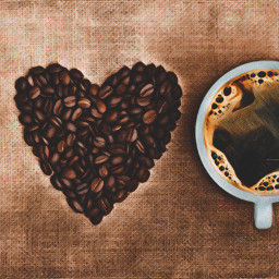 taza granos cafe cuchara corazón madera mesa colores filtros dibujo sombras freetoedit ircamugofcoffee amugofcoffee