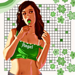 pinterest picsartstickers greenaesthetic green girl woman lollypop lolly ecfunlollipops funlollipops lollipop gta game freetoedit