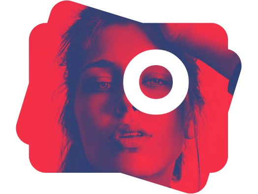 reddish duotone effect on a photo of a beautiful woman