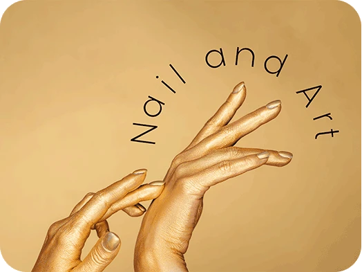 Aesthetic nail beauty template with a text