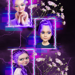 purple girls portraits frames haircoloreffect editedbyme ccpurpleveryperiaesthetic purpleveryperiaesthetic