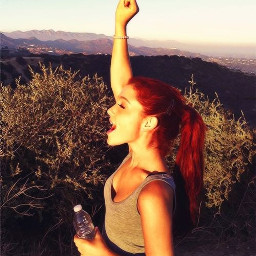 arianagranderares catvalentine hill excersise sunset mountain freetoedit