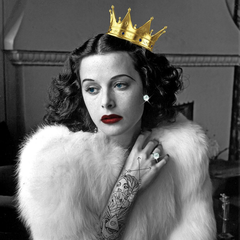 Hedy Lamarr with crown sticker