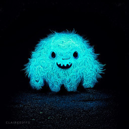 monster glowinthedark happy cute fluffy creature freetoedit