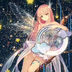 cartoon realistic mjthriller111 anime princess fairy angel clouds sparkle pink beautiful freetoedit ecunicornalphabet unicornalphabet