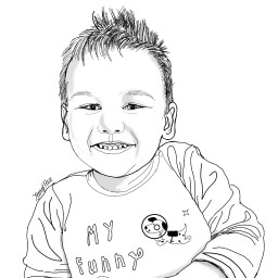 toddler littleboy bigsmile drawing sketch illustration outlineart linedrawing art freetoedit