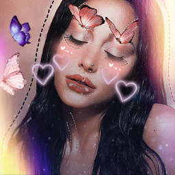 mjthriller111 butterfly pink purple hearts dot girl woman makeup percing cute freetoedit ecbutterflybeauty butterflybeauty