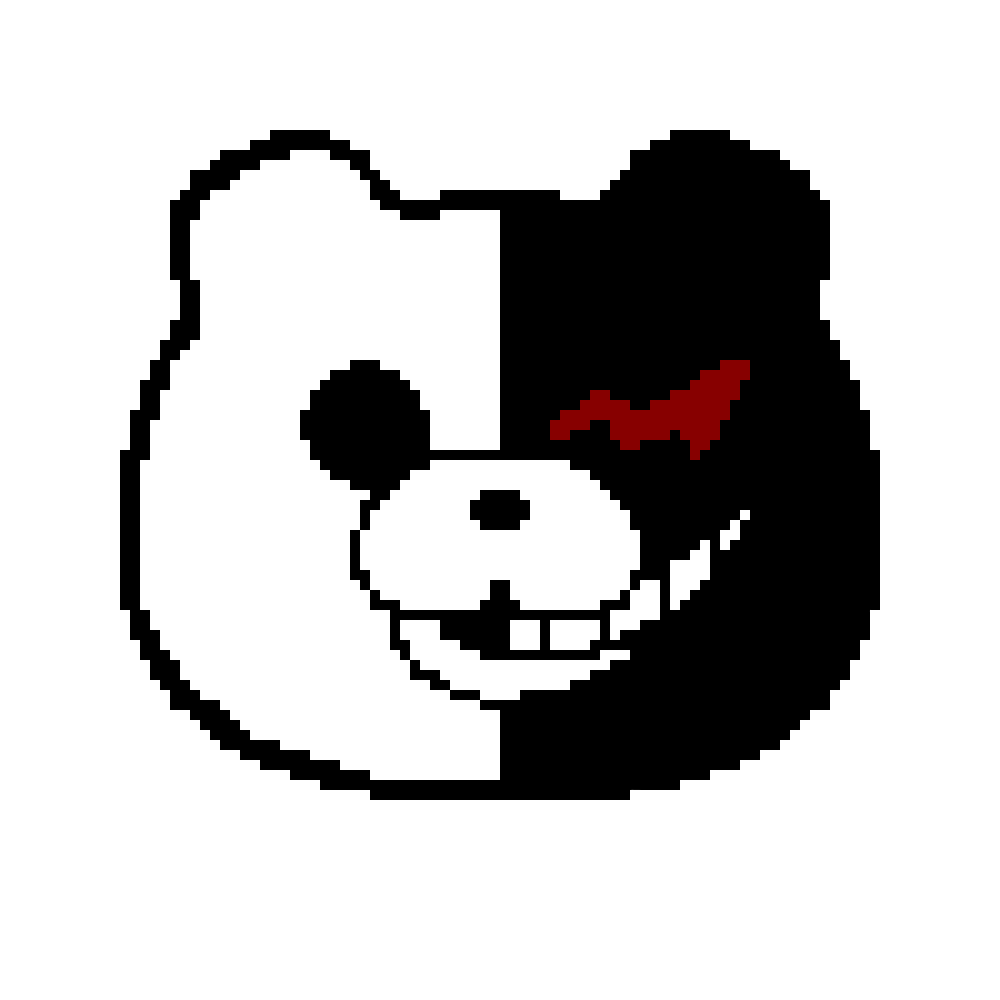 monokuma danganronpa pixel pixelart sticker by @whiteiris96