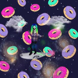 crazy space freetoedit surfing spacesurfer donnuts background foggyremix shop
